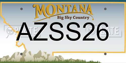 AZSS26 Montana License Plate
