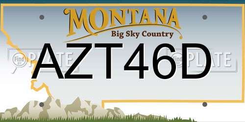 AZT46D Montana License Plate