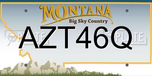 AZT46Q Montana License Plate