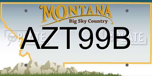 AZT99B Montana License Plate