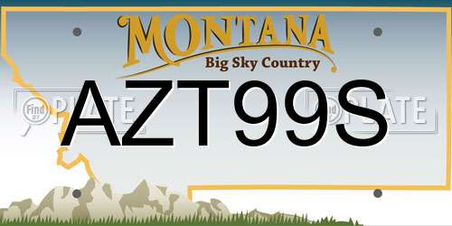 AZT99S Montana License Plate
