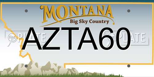 AZTA60 Montana License Plate