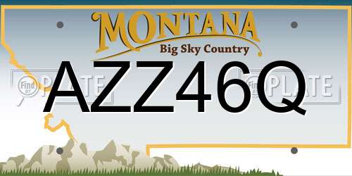 AZZ46Q Montana License Plate