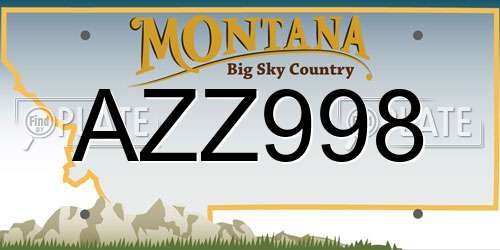 AZZ998 Montana License Plate