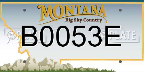 B0053E Montana License Plate