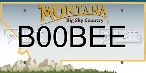 B00BEE Montana License Plate