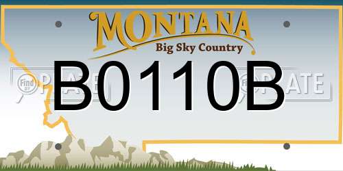 B0110B Montana License Plate