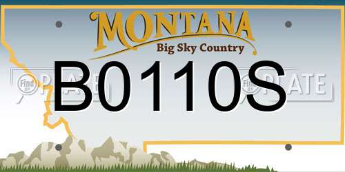 B0110S Montana License Plate