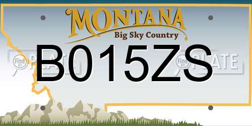 B015ZS Montana License Plate