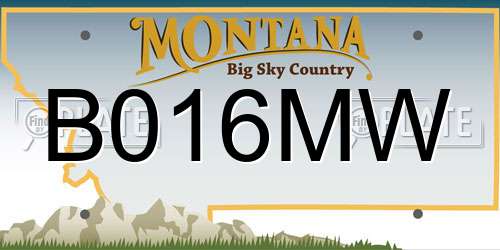 B016MW Montana License Plate