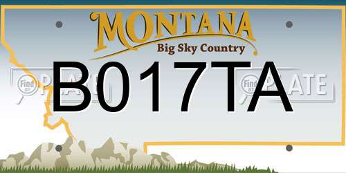B017TA Montana License Plate