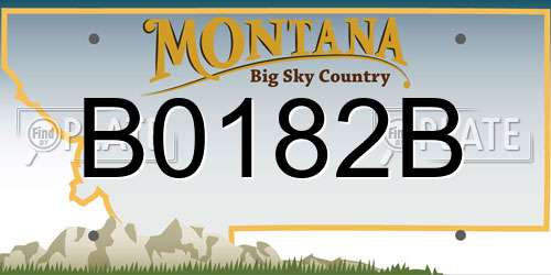 B0182B Montana License Plate