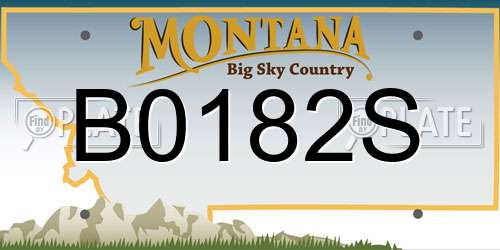 B0182S Montana License Plate