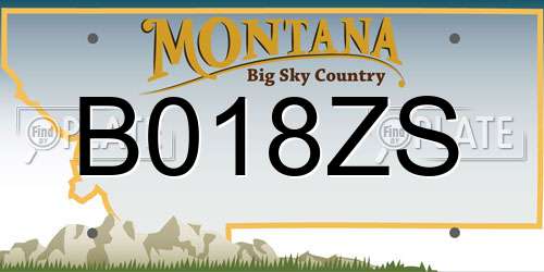 B018ZS Montana License Plate