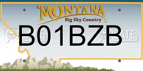 B01BZB Montana License Plate