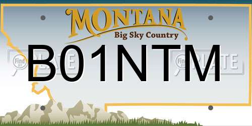 B01NTM Montana License Plate