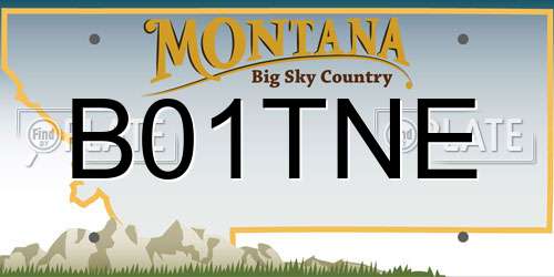 B01TNE Montana License Plate