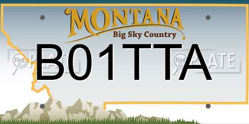 B01TTA Montana License Plate