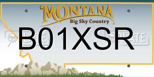 B01XSR Montana License Plate