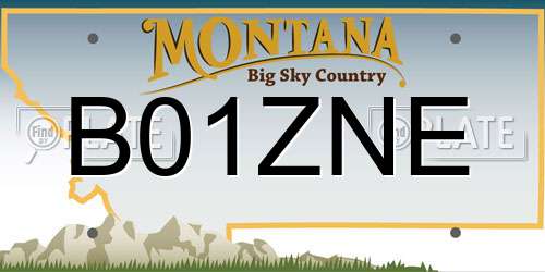 B01ZNE Montana License Plate