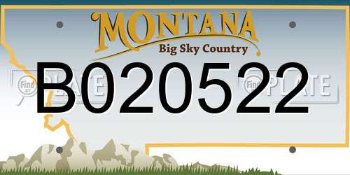 B020522 Montana License Plate
