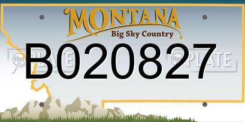 B020827 Montana License Plate