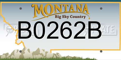 B0262B Montana License Plate