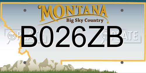 B026ZB Montana License Plate
