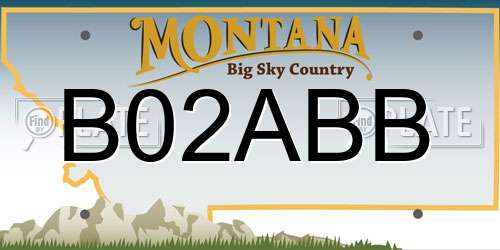 B02ABB Montana License Plate