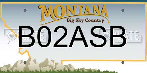 B02ASB Montana License Plate