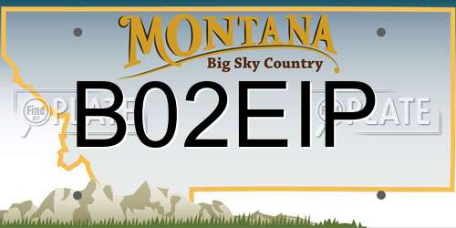 B02EIP Montana License Plate