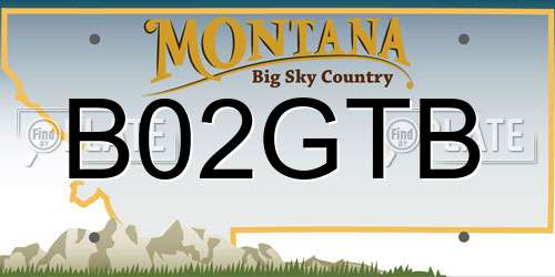 B02GTB Montana License Plate