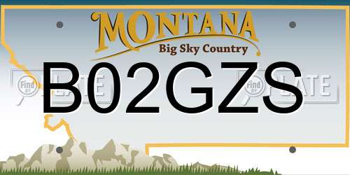 B02GZS Montana License Plate
