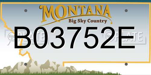 B03752E Montana License Plate