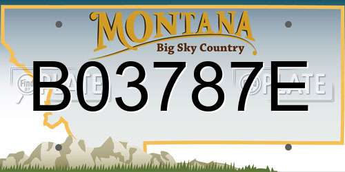 B03787E Montana License Plate