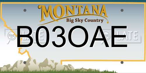 B03OAE Montana License Plate