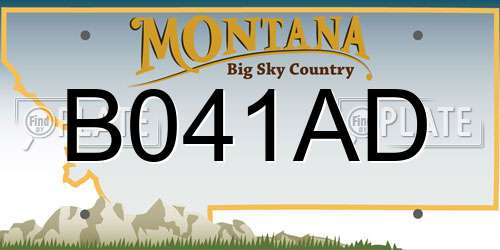 B041AD Montana License Plate