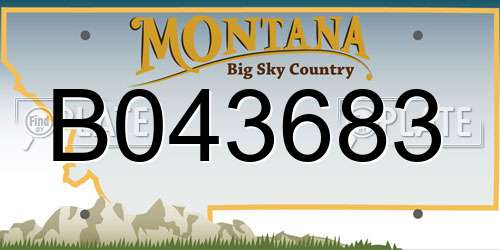 B043683 Montana License Plate