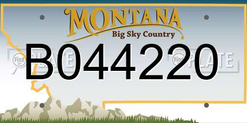 B044220 Montana License Plate