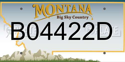 B04422D Montana License Plate