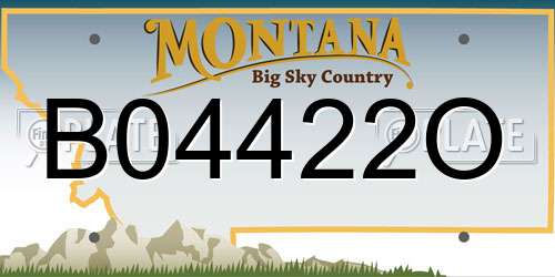 B04422O Montana License Plate