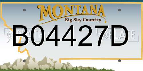 B04427D Montana License Plate
