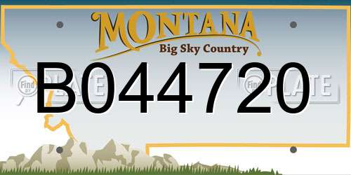 B044720 Montana License Plate