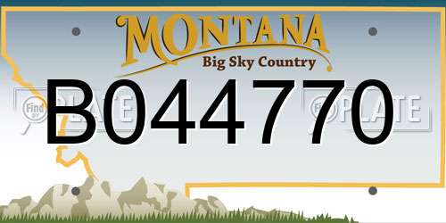B044770 Montana License Plate