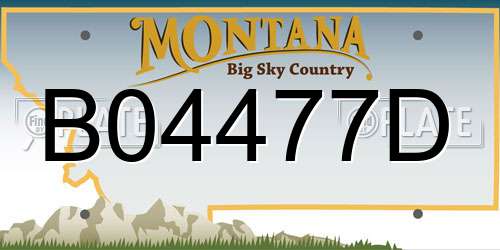 B04477D Montana License Plate