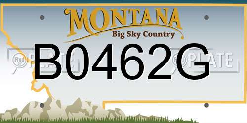 B0462G Montana License Plate