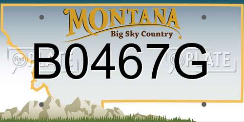 B0467G Montana License Plate