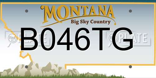 B046TG Montana License Plate
