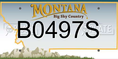 B0497S Montana License Plate