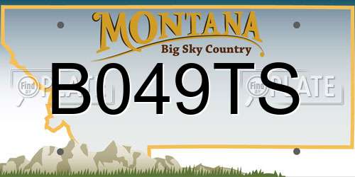 B049TS Montana License Plate
